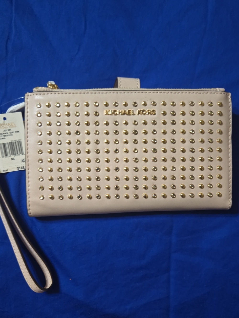 Michael Kors Blush Pink Studded Wristlet / Wallet